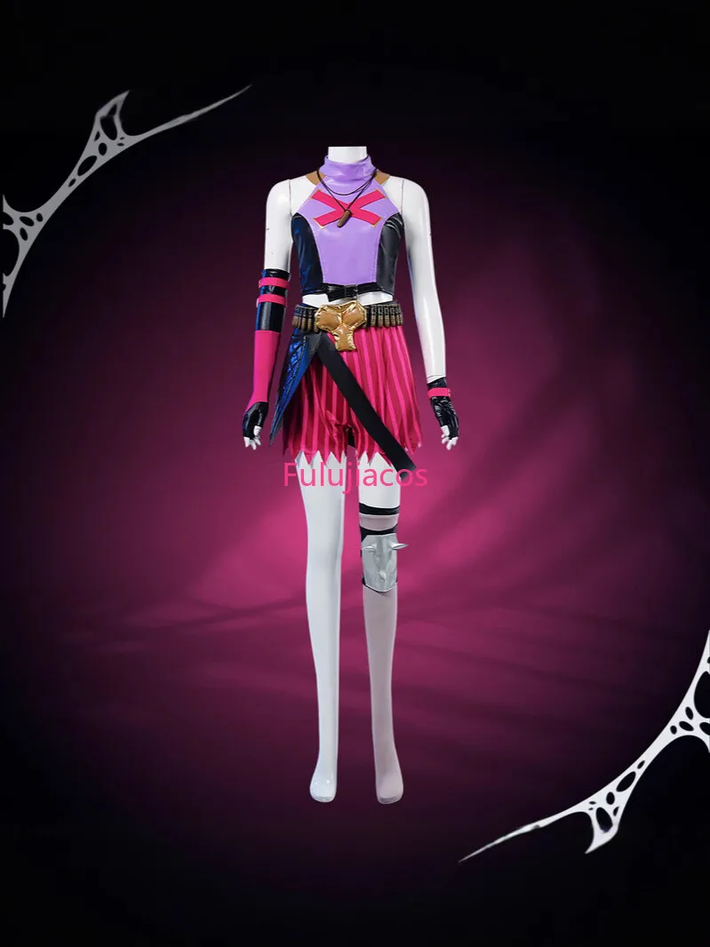 

Fulujiacos LOL Jinx Cosplay Costume Jinx Halloween Costume Full Set