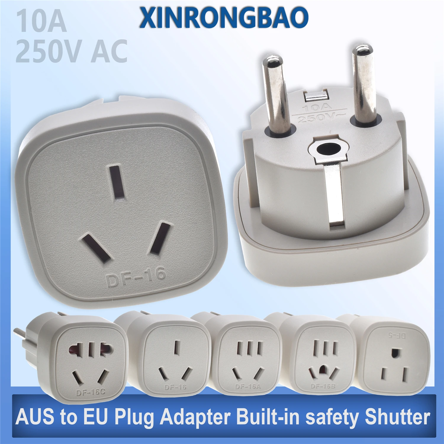 EU Plug Adapter EU Travel Adapter Converter 2pins Socket High Quality AU China Australia New Zealand To EU Russia AC Wall Socket