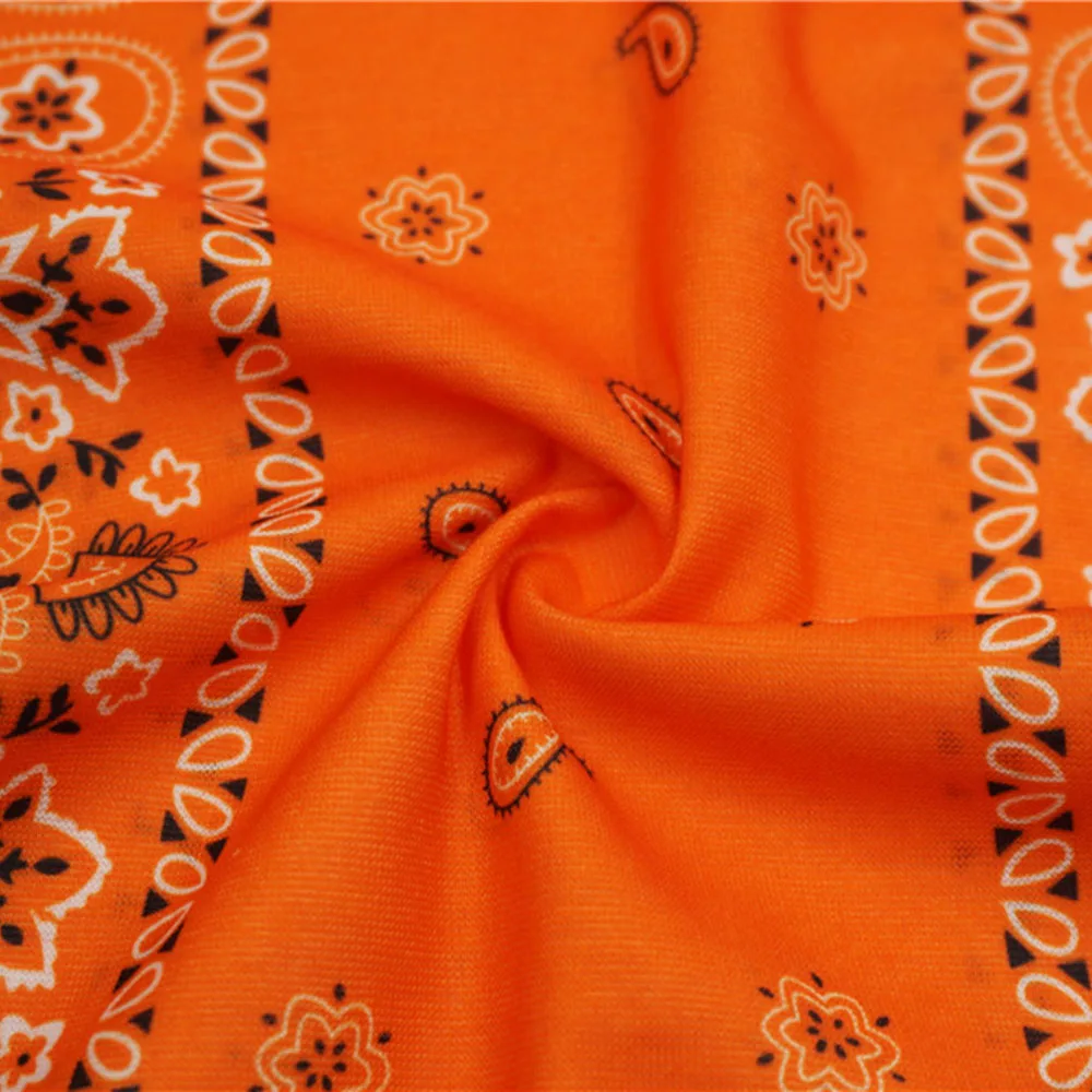 Orange Face Bandana Women Running Camping Headwear Seamless Neck Gaiter Breathable Hiking Face Mask Tube Cycling Headscarf Snood