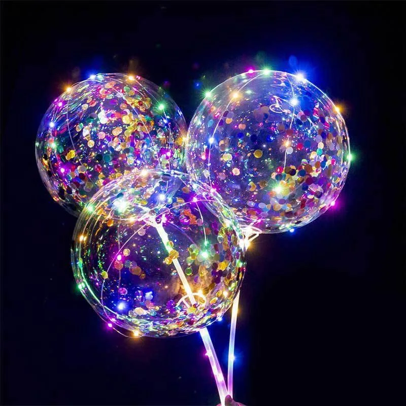 Wholesale A variety of styles Bobo Balloon LED Glow Battery case Remote Control Party holiday decoration