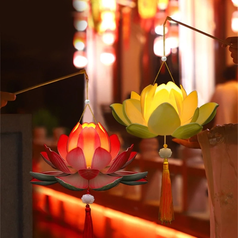 Bộ trang trí đèn lồng hoa cầm tay Tết Trung thu cho hoạt động gia đình