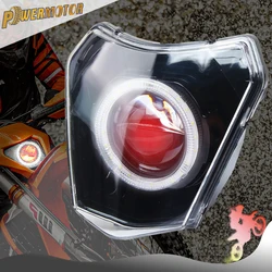 Motorcycle Headlight LED Wick Plate Head Lamp Fairing Round for KTM EXC SXF MX Dirt Bike Motocross Enduro SuperMoto