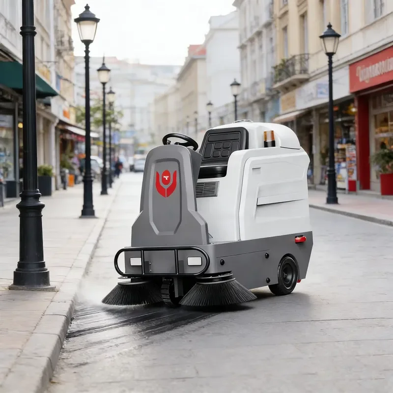 CleanHorse M2 Low Price Heavy Street Cleaner Drive on Floor Cleaner Double Brushed Vacuum Sweeper for Industrial Park