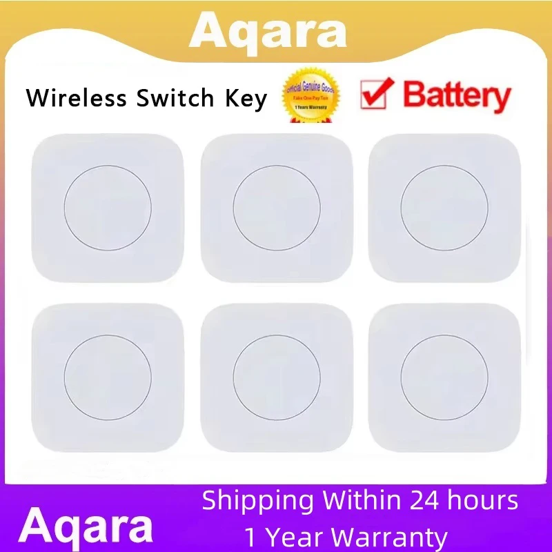 

Беспроводной переключатель датчика Aqara Zigbee Mini, кнопка управления одной кнопкой, умный пульт дистанционного управления, беспроводной переключатель для Homekit Xiaomi Mi Home