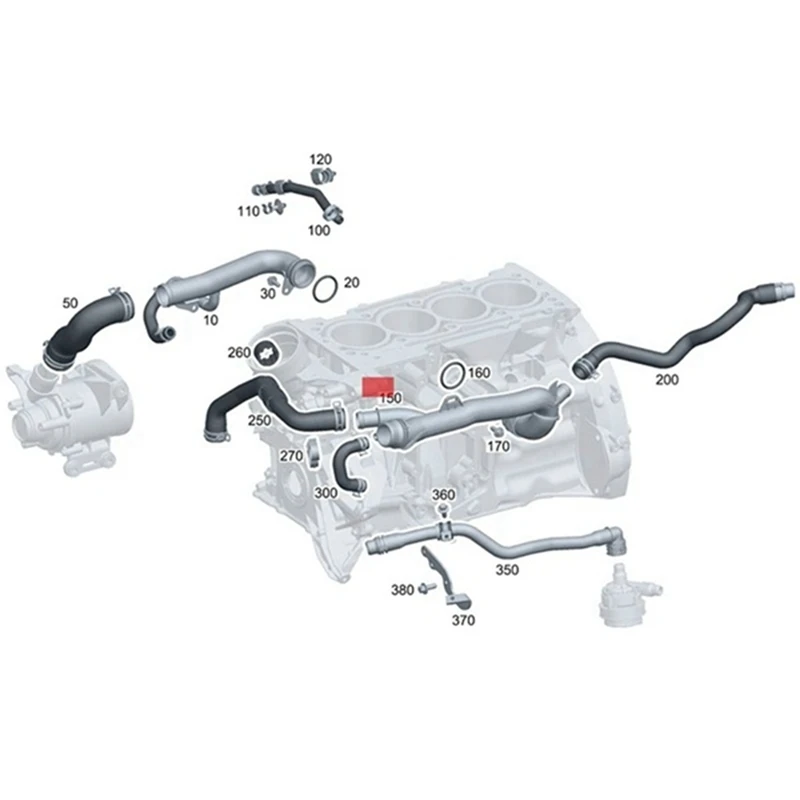 New-Car Engine Thermostat Coolant Tube Constant Temperature Cooling Tube 2642008600 For Mercedes-Benz M264 Engine