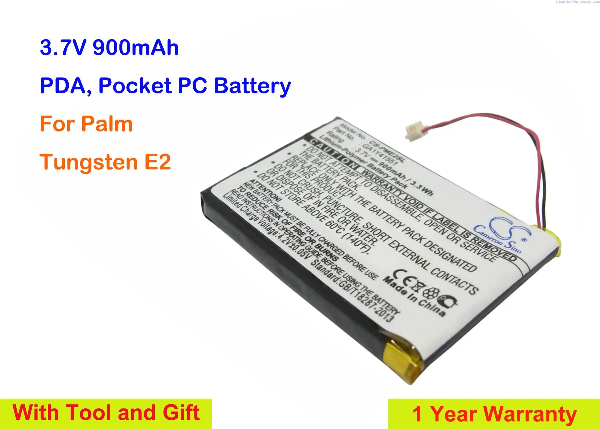 900mAh PDA, Pocket PC Replacement Battery GA1Y41551 for Palm Tungsten E2