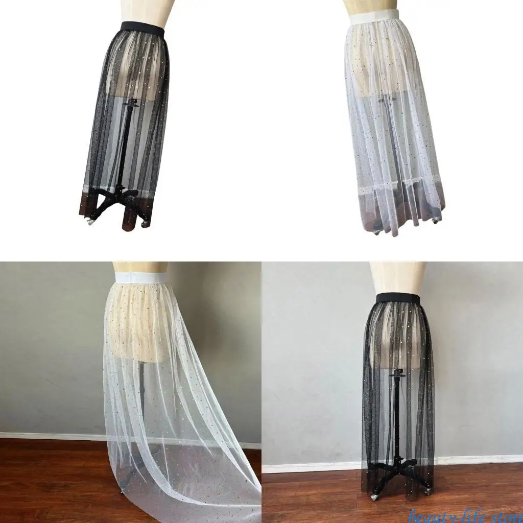 

Stylish Black Tulle Train For Brides Looking To Make Statement Wedding Floor Length Tulle Overskirt Train for Women 517D