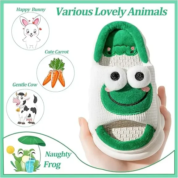 Cartoon Cute Animal Shape Home Slippers-Thick Sole Soft Indoor Outdoor Footwear for Adult Platform Men Sandals Women