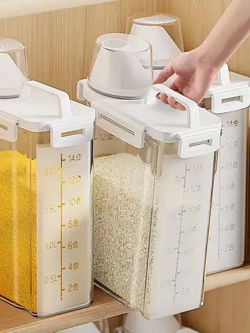 1PC sealed storage container 2.5L portable food storage box with lid suitable for storing grains, flour, rice in the kitchen