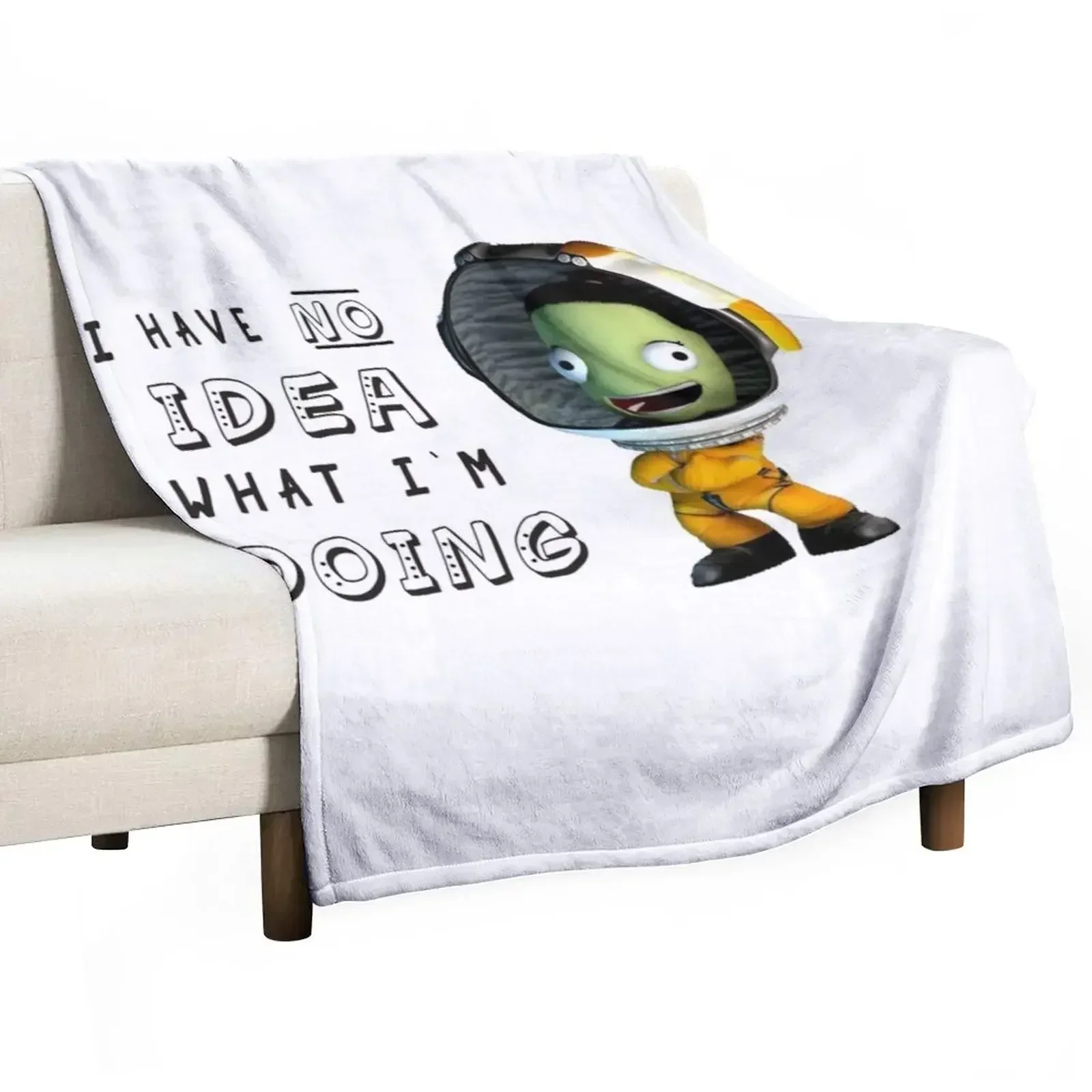 

Have No Idea What I'm Doing- Kerbal Spacecraft program Throw Blanket Soft Plush Plaid Beach Vintage Softest Blankets