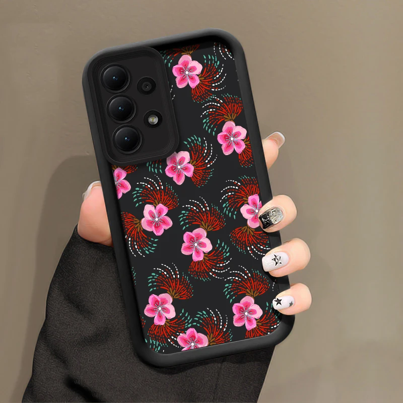 حافظة لهاتف سامسونج جالاكسي M13 نوت 20 Ultra M54 M30S M23 M22 M16 M15 M51 M34 M31 غطاء خلفي بنمط زهرة