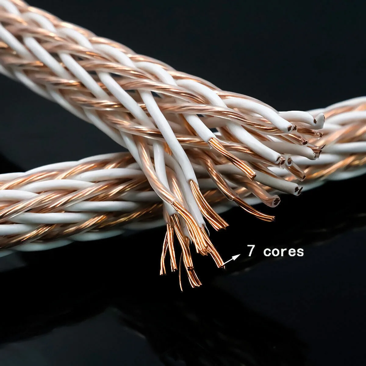 12TC OCC Speaker Cable 2 to 2 Connector Single Crystal Copper Wire with HiFi Audiophile Banana Y Spade Plug for Amplifier