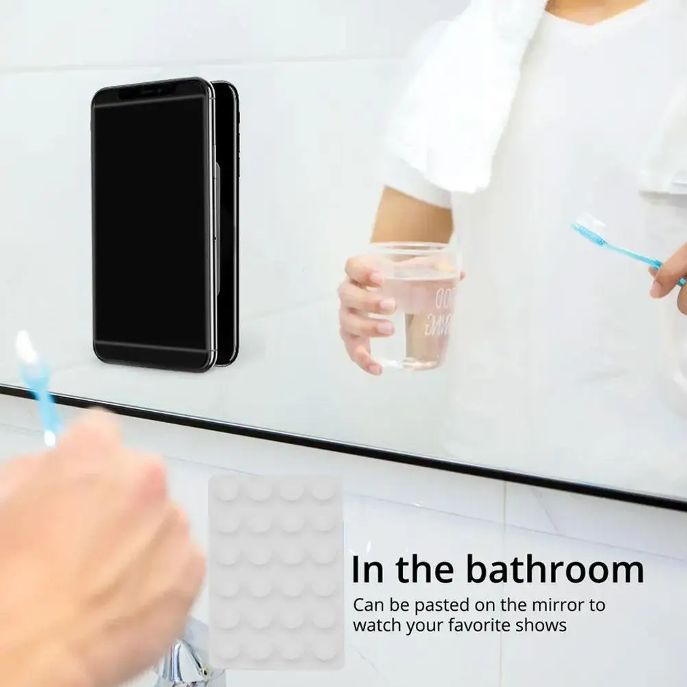24 Square Universal Phone Suction Cup Wall Stand Mat Multifunctional Silicone Square Phone Single-Sided Case Anti-Slip Holder