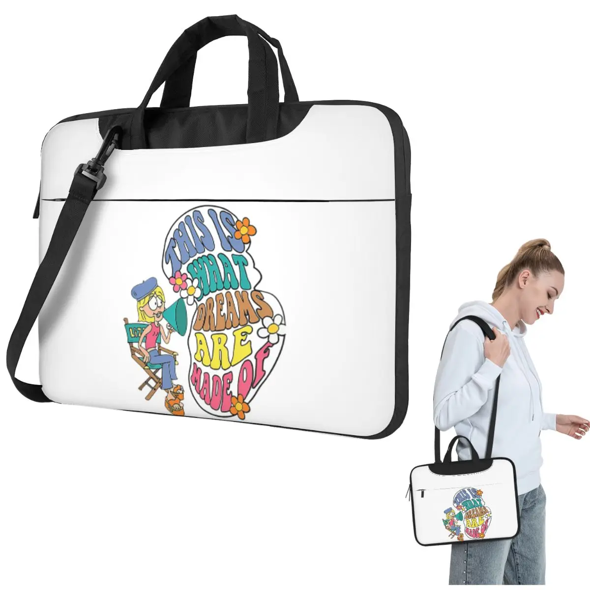 

Комедия для девочек и мальчиков 2000-х годов, детская сумка через плечо в стиле ретро с героями мультфильмов, сумка для ноутбука, сумка для компьютера 13, 14, 15,6 дюймов, сумка для ноутбука Macbook