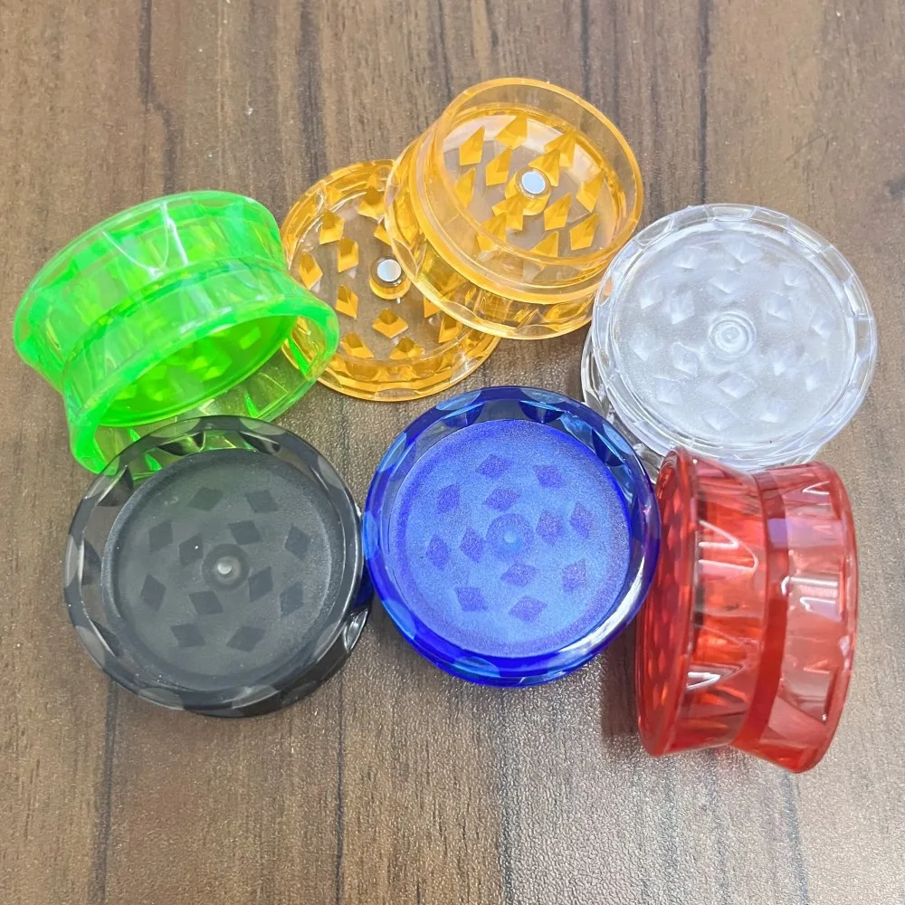

48Pcs/Pack 41MM 2Layers Plastic Pepper Mill Spice Crusher Hand Muller Smoking Grinder Mixed Color