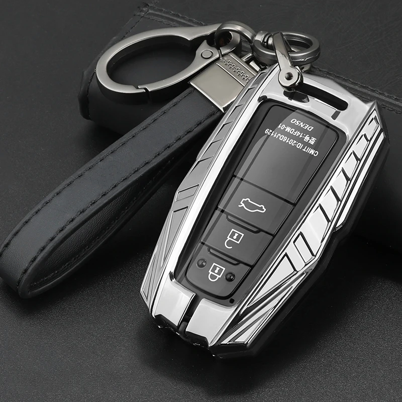 Zinc Alloy Car Key Protective Case for Toyota CHR Raize Corolla E21 Rav4 Camry Yaris Auris - Durable Key Cover for Automobiles