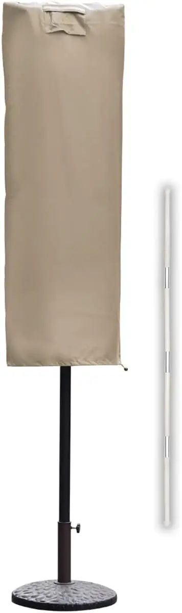 Tuinparasolhoes 160x62 cm Oxford 600D Waterdicht, Anti-UV, Kasteel, Bar, Terrasafdekking, Sterk, Bruin