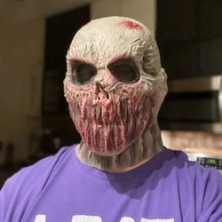 Bloederige Schedel Zombiemasker Eng Gezicht Geen Mond Halloween Masker Unisex Realistische Horror Skelet Carnaval Party Cosplay Kostuum Prop