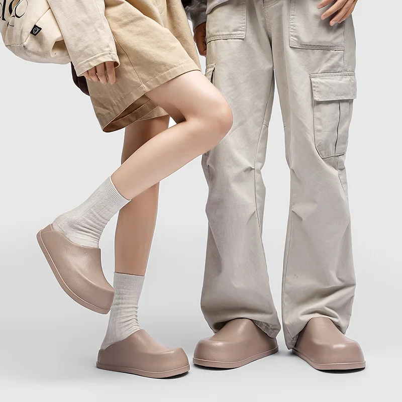 Thick Sole Indoor Street Slippers For Women Men Leisure House Shoes Soft EVA Couples Platform Sandals Kitchen Working Mulers