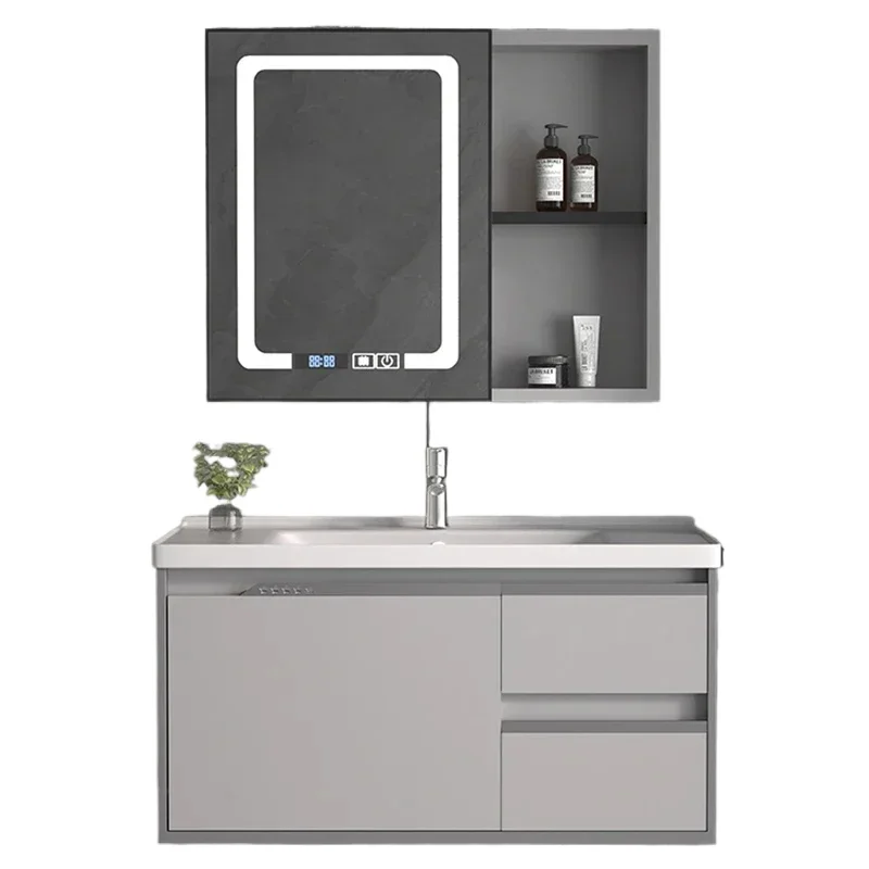 

Simple Bathroom Cabinets Aluminium Wall-mounted Shelves Smart Mirror Cabinets Hotel Apartment Furniture Arredo Bagno