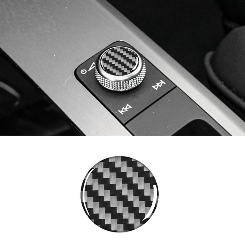 Central Control Knob Cover Trim Frame Sticker Decoration Carbon Fiber For  Q5 2018-2023 Interior Accessories