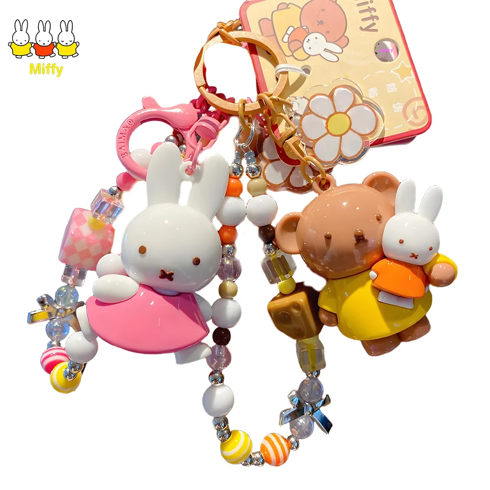 

Kawaii Miffy Rabbit Keychain Doll Cutegirlish Cartoon Creative Diy Keychain Schoolbag Gift