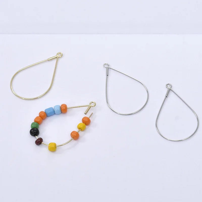 

6PCS Gold plated Line Waterdrop Hollow Charm Pendants Teardrop Beading Hoop Earring , for Women DIY Jewelry Making Findings