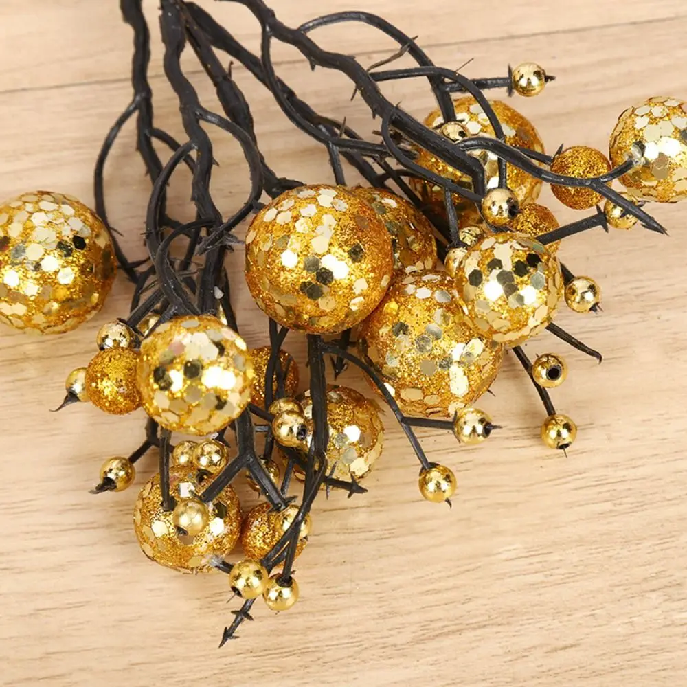 

Reusable Christmas Glitter Berries Branches Realistic 29cm Artificial Berries Bright Color Christmas Ornament Wedding