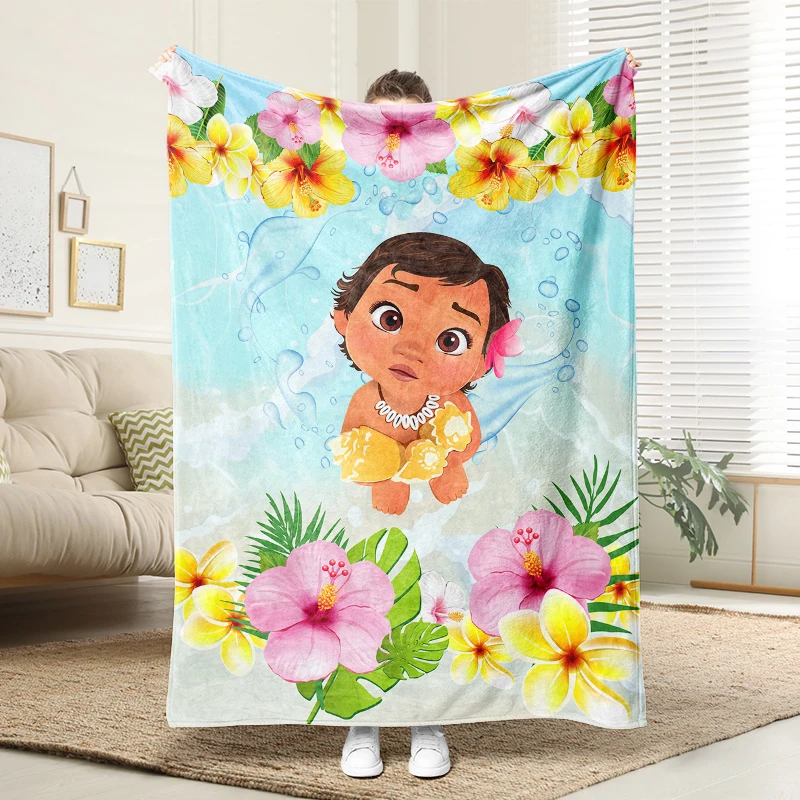 

Moana Marvel of The Sea Flannel Blanket Fluffy Cozy Throw Adult Nap Blankets Soft Bedding Blanket for Party Home Decorations
