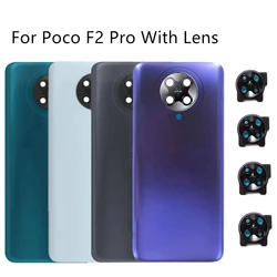 Battery Back Glass Cover For Xiaomi POCO F2 Pro Battery Cover Back Glass Panel Rear Housing Door Case Replacement With Lens