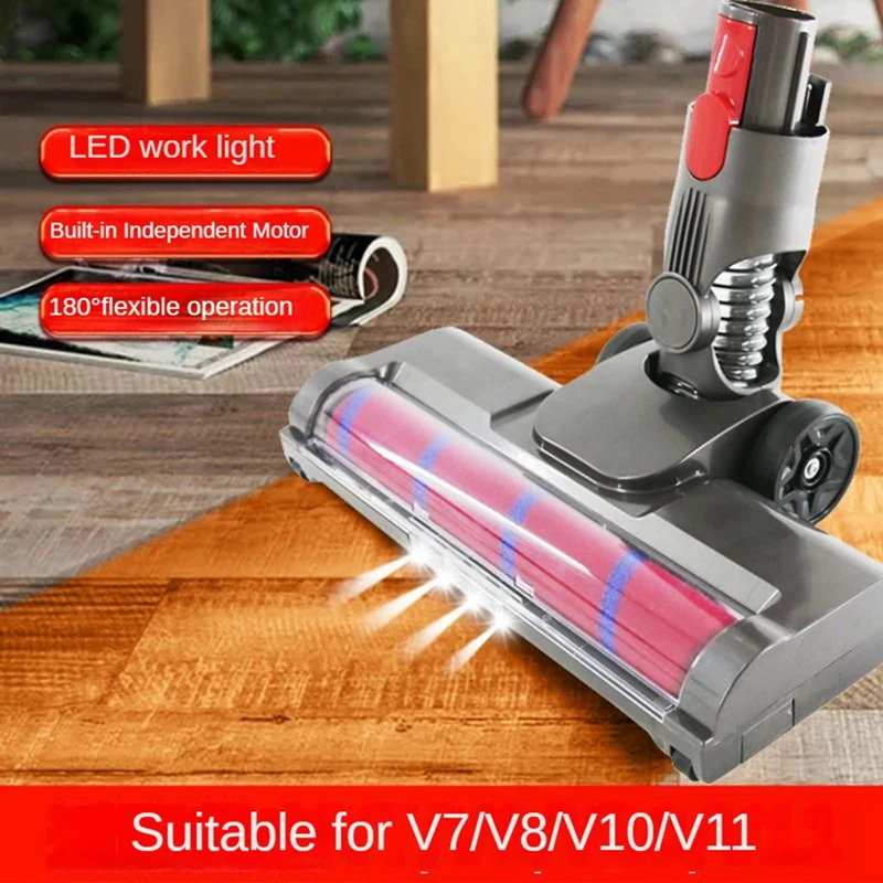 Accesorio de suelo de madera dura, cabezal de cepillo de rodillo suave, accesorios con luz LED, Dyson V15, V8, V7, V10, V11