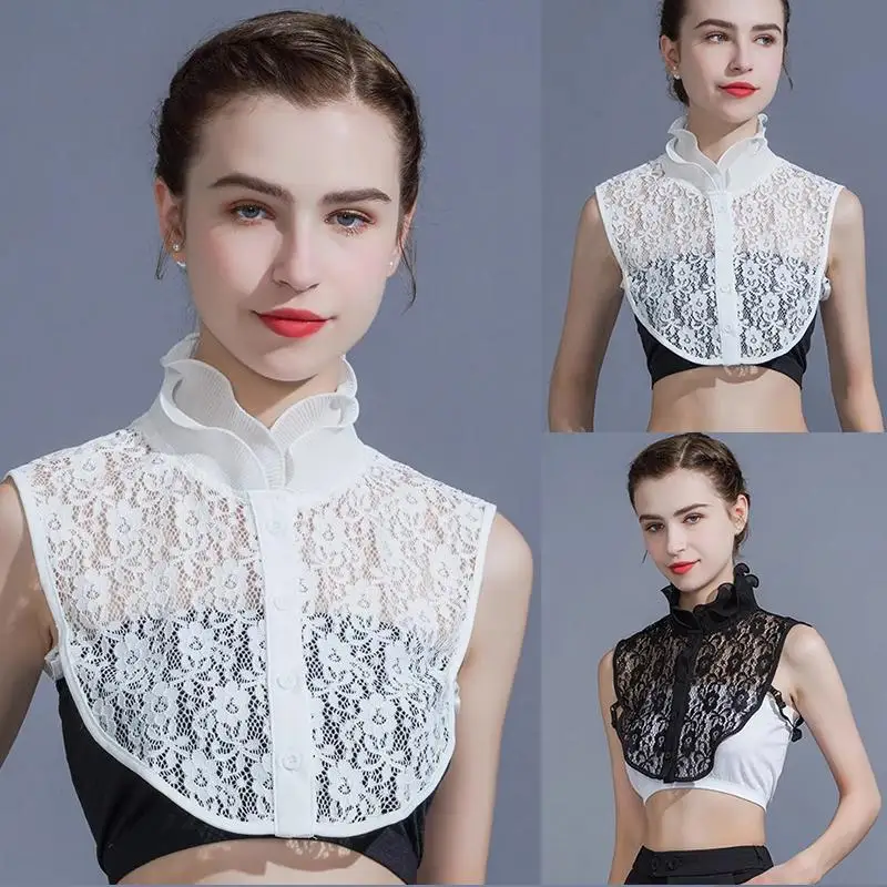 

Стильный ажурный кружевной съемный воротник: элегантное универсальное украшение для женских рубашек, блузок, платьев и вечеринок