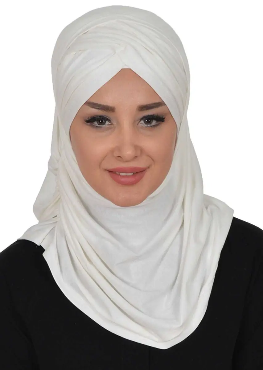 Conjunto de lenço de osso penteado creme