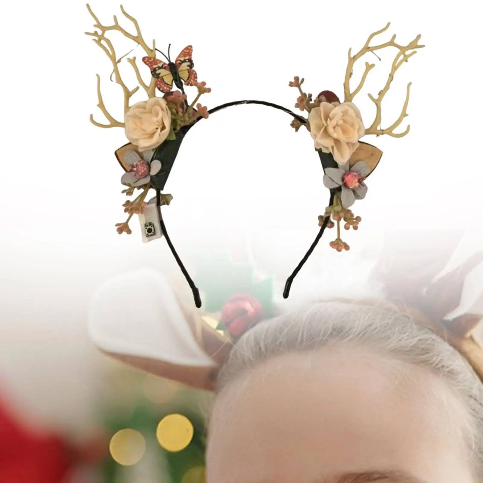 Light up Antlers Flowers Headband Hair Band Creative Headpiece Glowing Cute Head