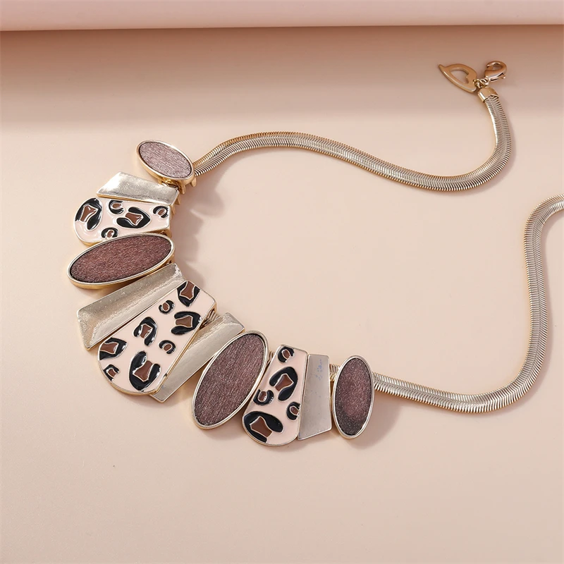 Elegant Leopard Statement Necklace for Women Girls Party Holiday Jewelry Gifts