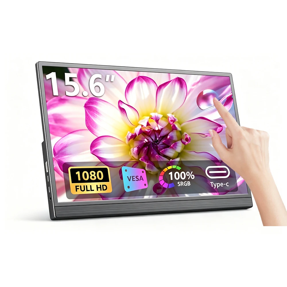 15.6-inch 1920x1080 Touch Portable HD Monitor, HDMI Gaming Display for Switch PS5 Xbox Laptop Phone