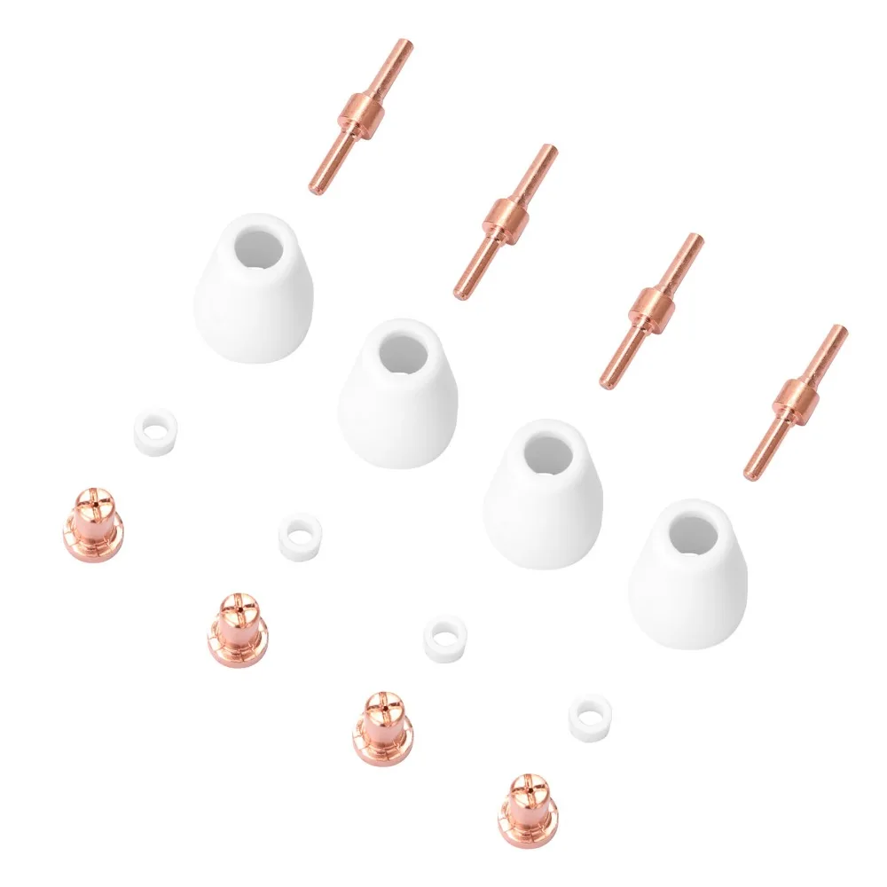 65pcs 40A Rating Plasma Torch Tips Shield Cup Included Extended Design Plasma Cutting Nozzle Nose Fittings