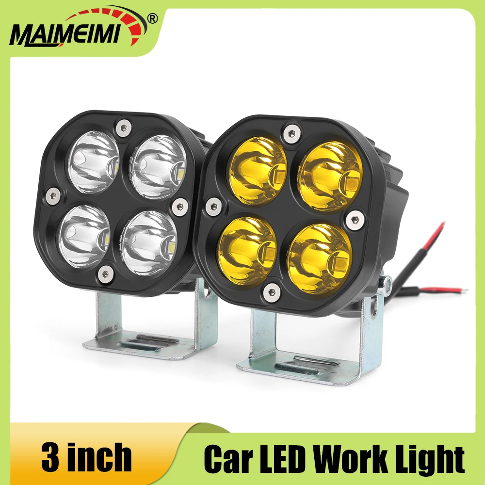 

12 В, 24 В, 3 дюйма, 40 Вт, светодиодные рабочие фары для бездорожья, противотуманные фары, рабочие фары переднего бампера для автомобиля, грузовика, квадроцикла, UTV, лодки, мотоцикла