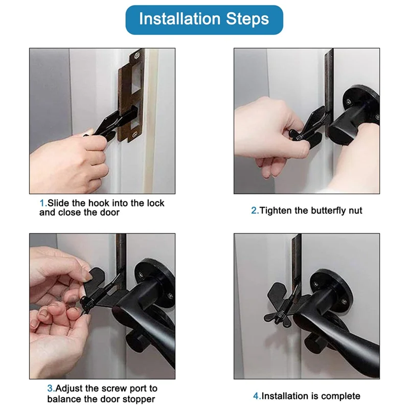 AA63 HOT 2 PCS Hotel Anti-Theft Security Portable Door Lock For Additional Safety And Privacy Protion