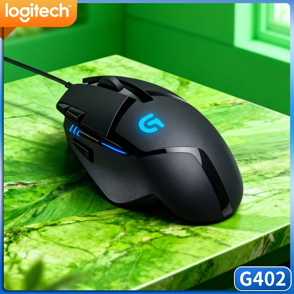 Logitech G402 Hyperion Fury Wired Mouse Delta‑Zero Optical Hardware Four DPI Presets For Notebook Mixed Work‑Gaming Use
