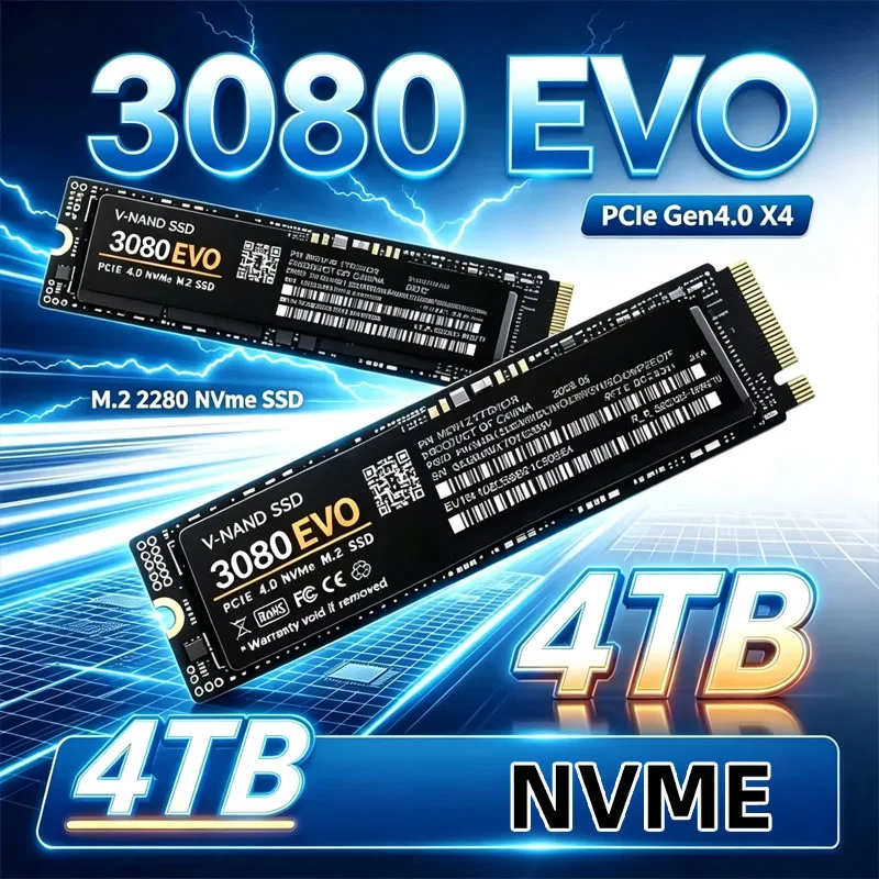 M.2 NVMe SSD 3080 EVO PCIe Gen4.0 X4 TLC 3D NAND 1TB 4TB 2280 Internal Gaming Solid State Drive for PS5 PC Laptop