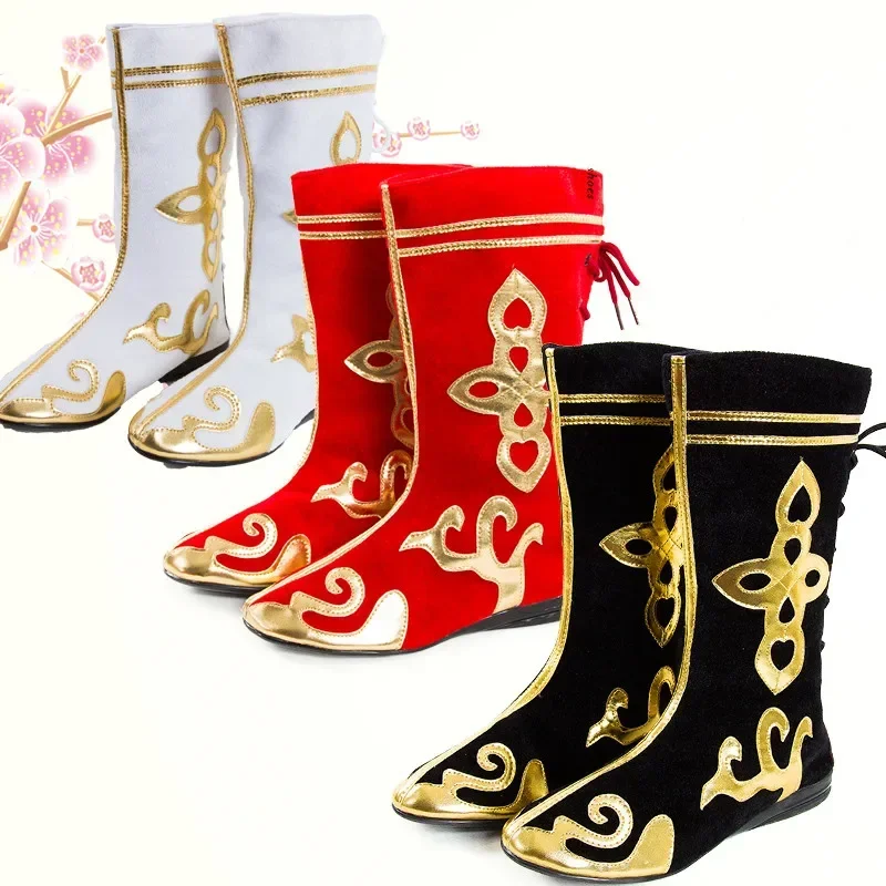 Chinese Mongolian Sun Wu Kong Monkey King Shoes Swordsman Knight Cosplay Minority National Dance Boots M20