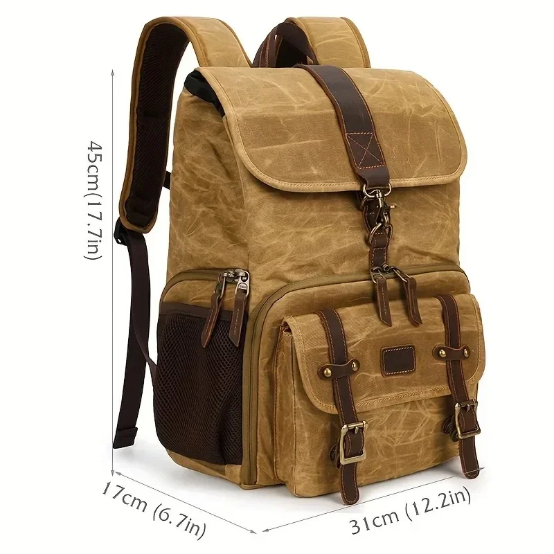 New Camera Backpack Vintage DSLR Camera Bag Waterproof Heavy Duty Photographers Backpack for Students & Adults Hiking Mommy Bags