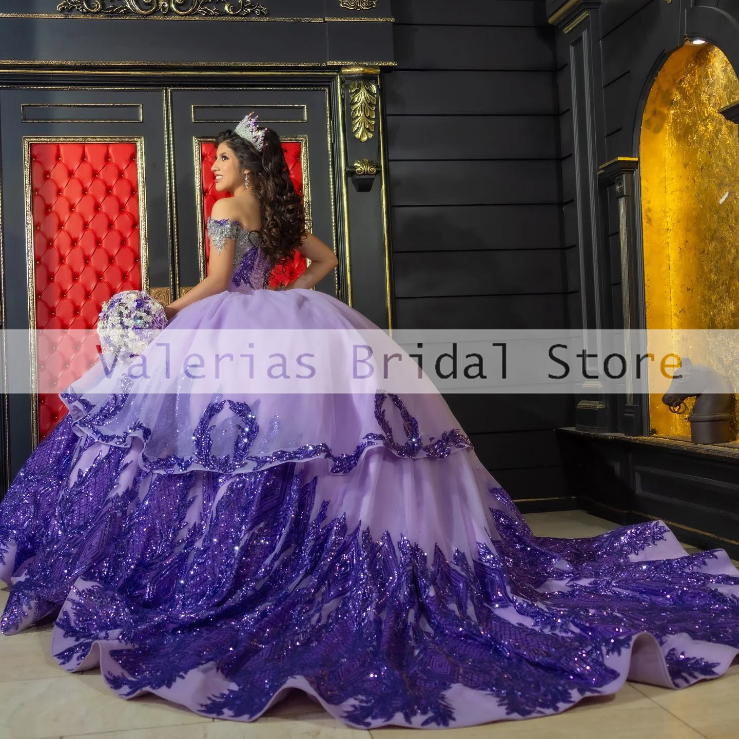 Vestido De quinceañera púrpura brillante De lujo, apliques De cuentas, Vestido De baile De princesa mexicana dulce 16, 15 Quinceañeras