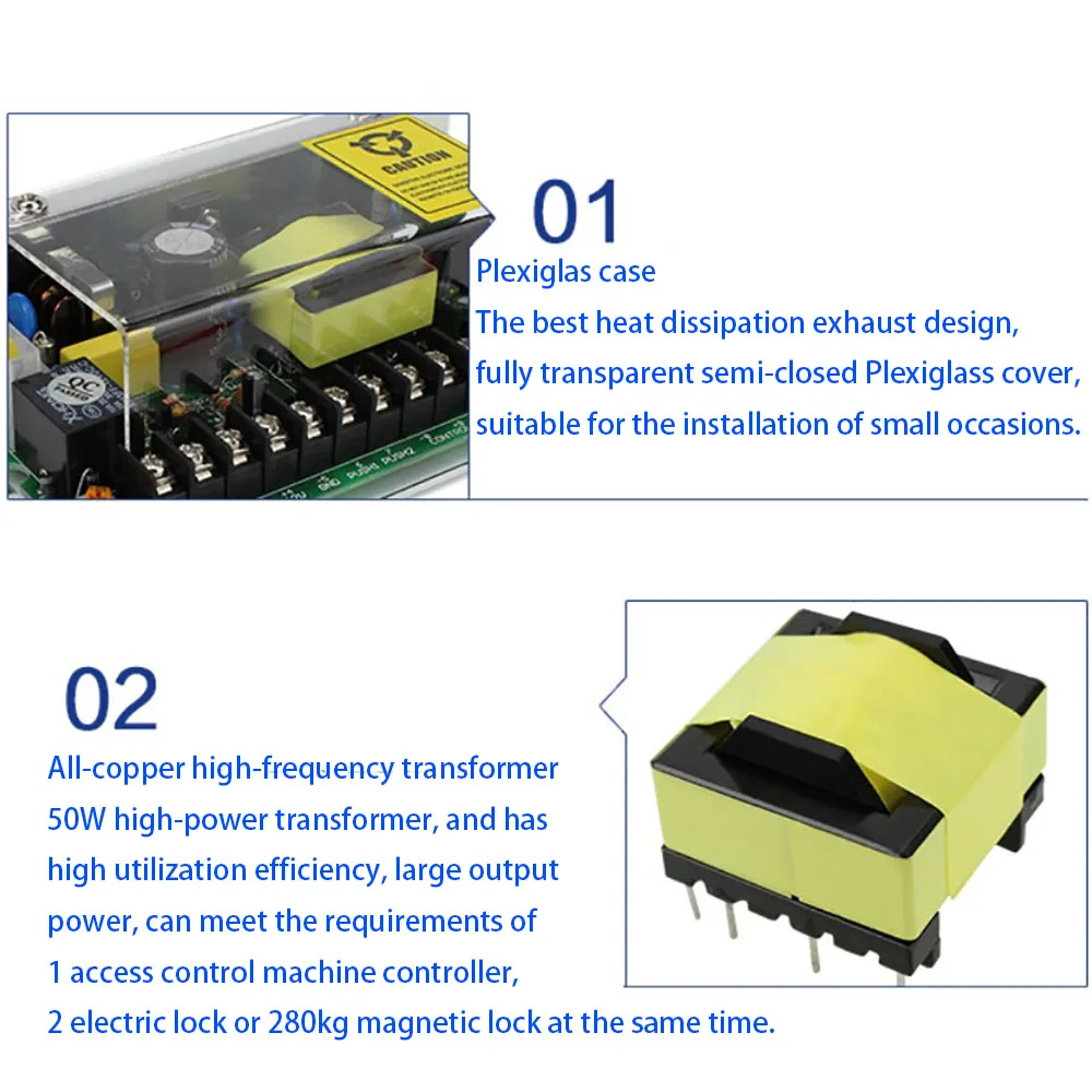 DC 12V Door Access Control system Switch Power Supply 5A AC 100~240V For Electric Lock RFID Fingerprint Access Control System