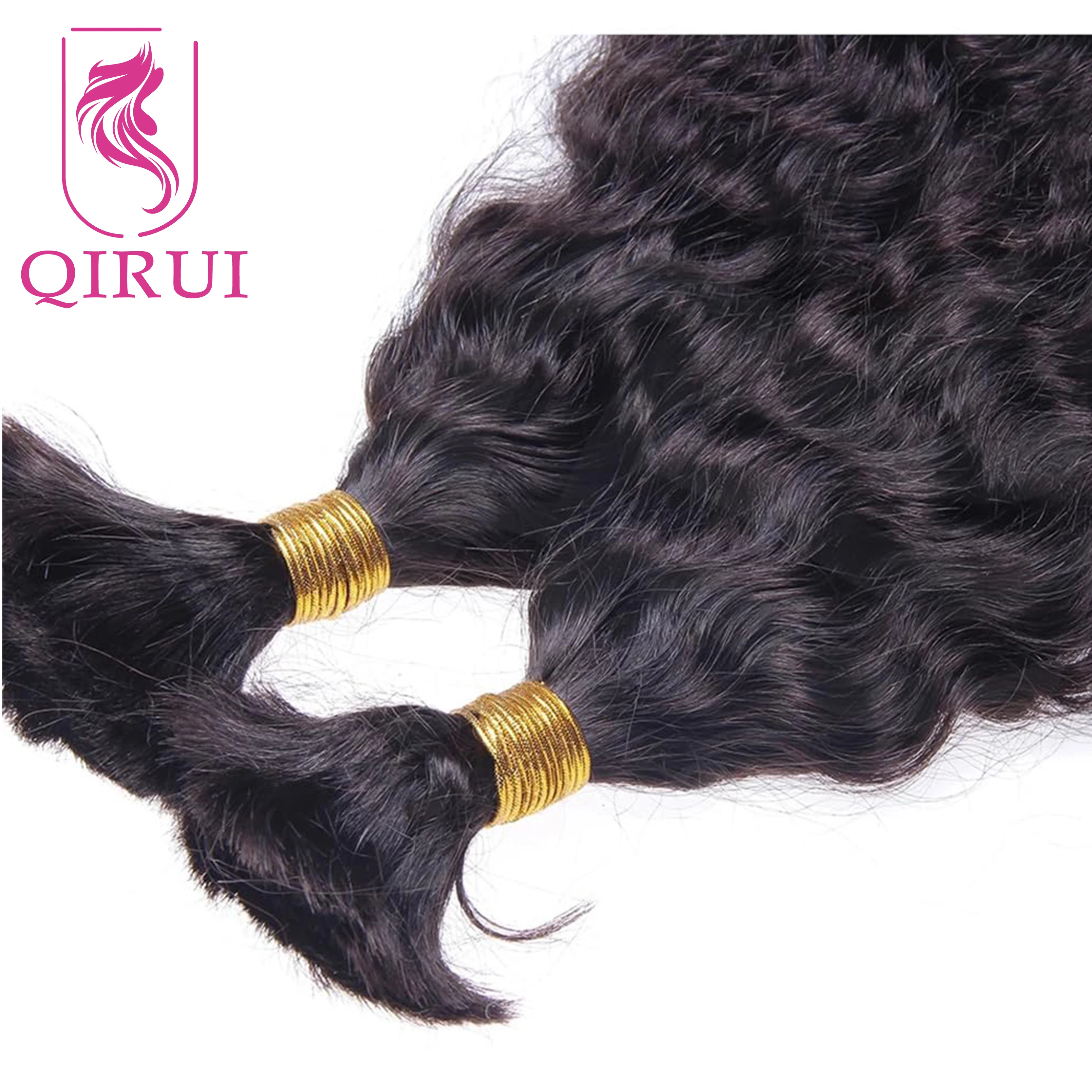 Brazilian Water Wave Hair Bulk For Women Wet and Wavy Human Hair Bulk For Braiding No Weft Braids Extensions Bundles 1/3Pcs/Lot