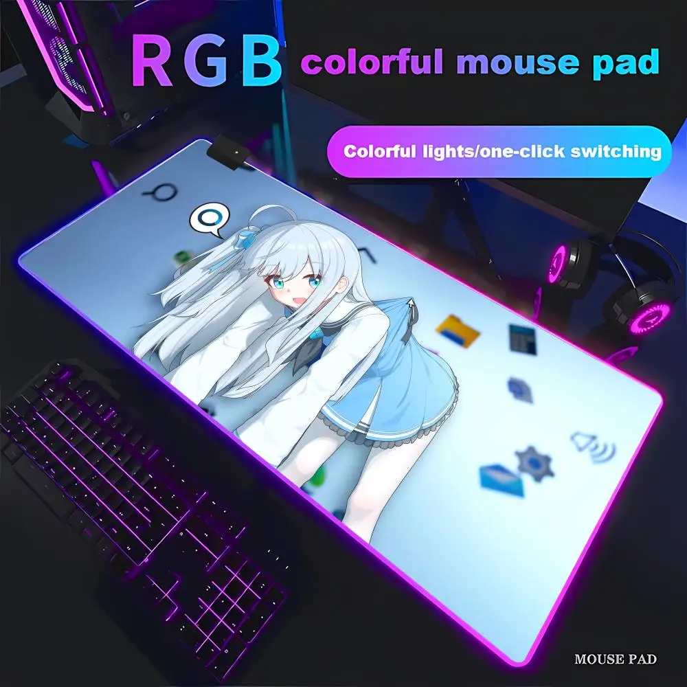 

Игровой коврик для мыши HYBXAXC Windows 11 с анимацией, красивый RGB-коврик для геймеров, большой HD LED XXL коврик для ПК, нескользящий, декоративный