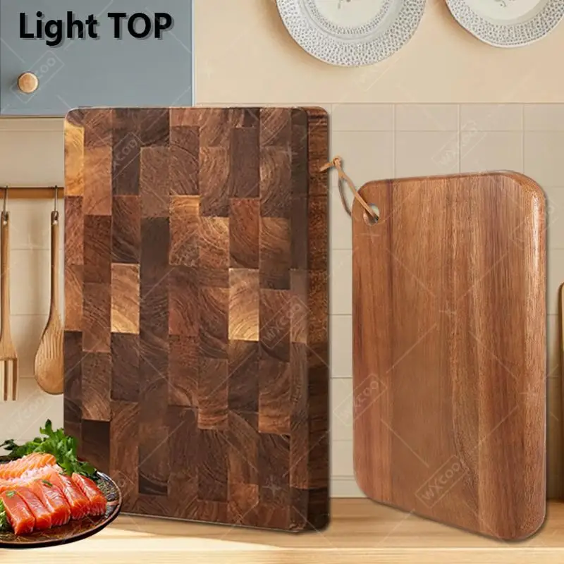 

Thickened Acacia Wood Cutting Board Double-sided Checkerboard Kitchen Chopping Board for Meat & Vegetables Cooking Fruit Boards