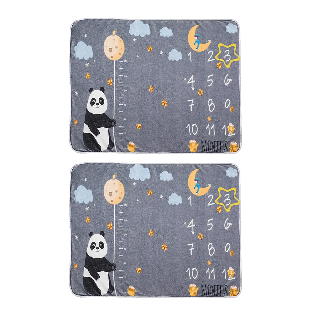 

1Set Baby Milestone Blanket Flannel Photo Prop Newborn Photography Backdrop Monthly Growth Tracking Shower Prop