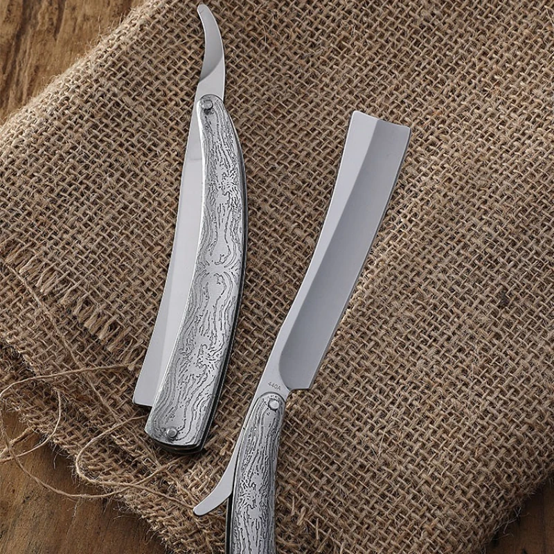 Shave Knife Folding Knife New Straight Edge Stainless Steel Shaper Barber Razor  Shaving  Aluminum Alloy Handle P101